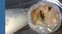 Kalkablagerung in einem Rohr